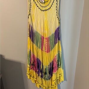Boutique Yellow Multicolor Sleeveless Dress